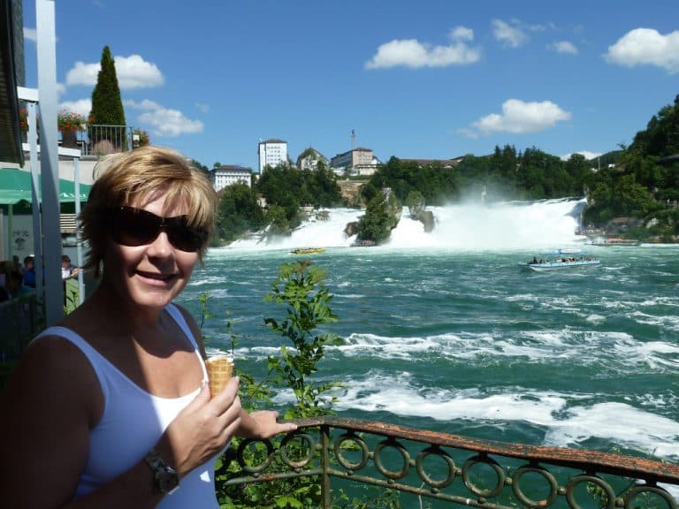 self guided motorcycle tours to Europe, Rhine waterfalls in Schaffhausen